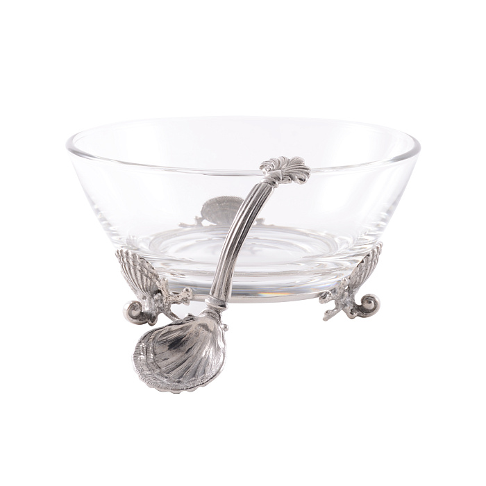 Чаша стеклянная с ложкой "Жемчужница" Чаша стеклянная с ложкой "Жемчужница"