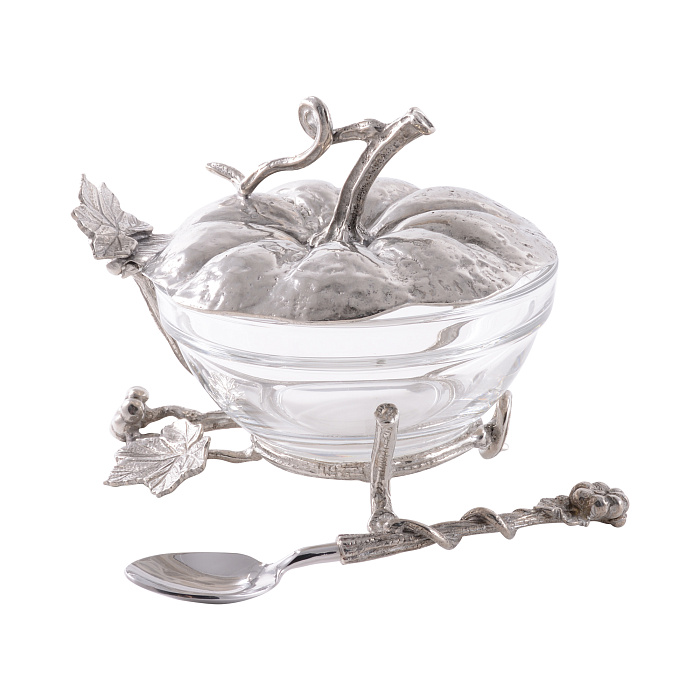 Чаша стеклянная с ложкой "Тыковка" Чаша стеклянная с ложкой "Тыковка"